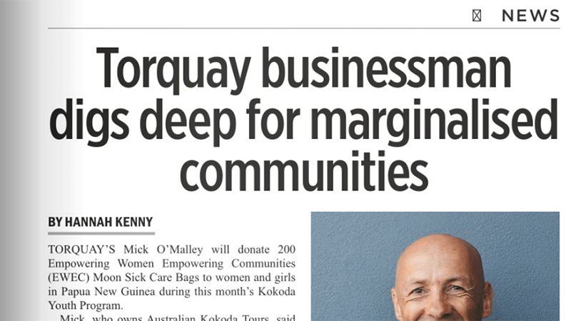 Media Article - Torquay businessman digs deep for marginalised communities